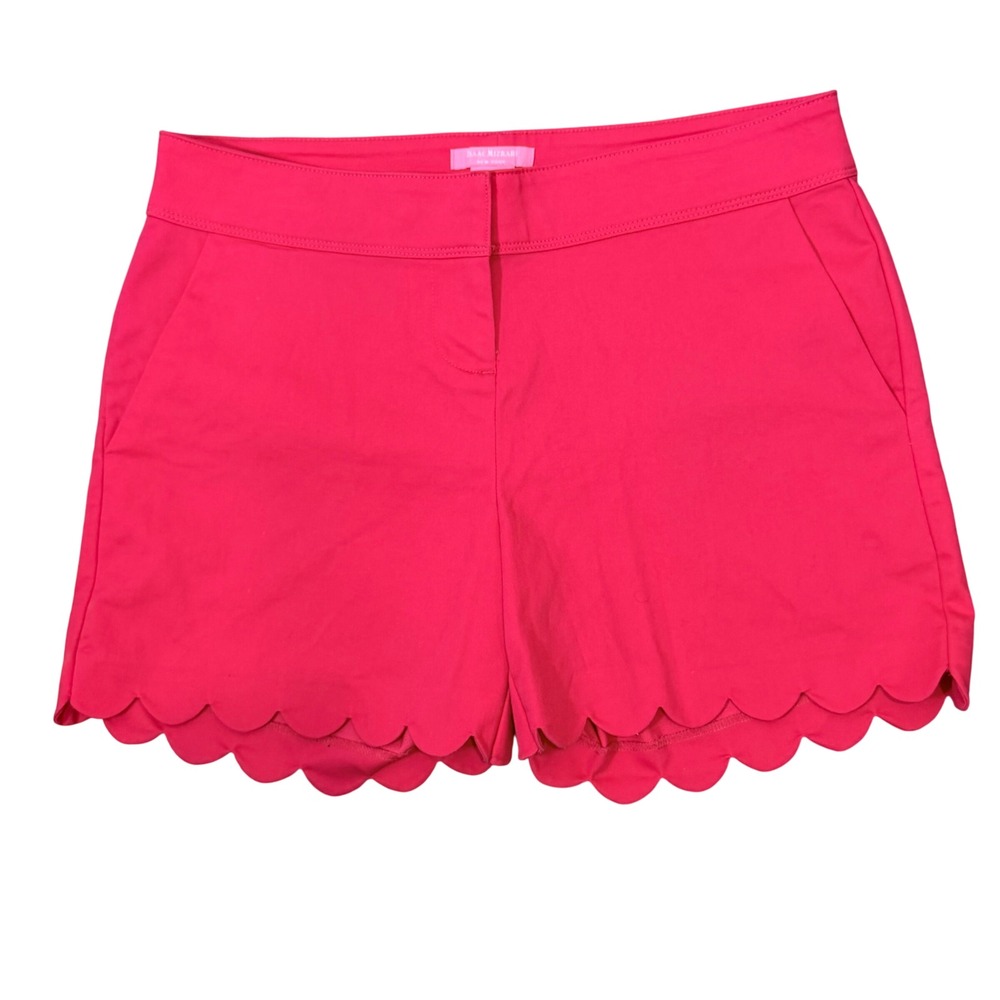 Isaac Mizrahi NY Chic Fuchsia Scalloped Edge Cotton Stretch Shorts (8)‎ Preppy